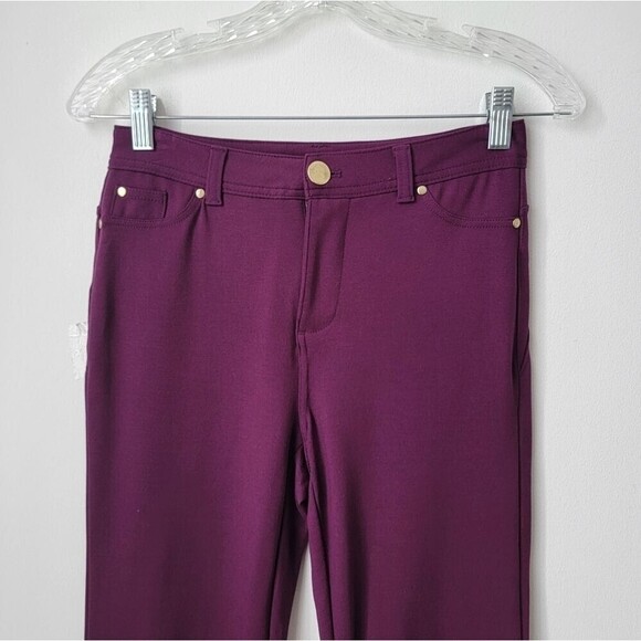 IMAN Purple Rayon Nylon Stretch Flare Dress Pants Size 4 - Picture 2 of 7